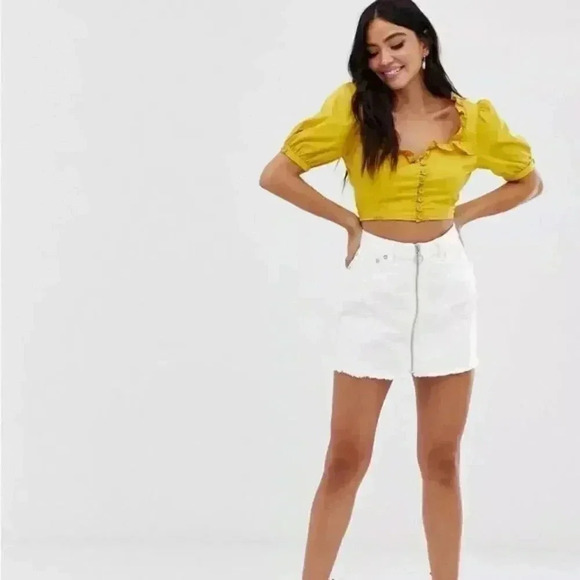 3/$30 BUNDLE SALE!! We The Free by Free People zip it up mini denim skirt - Picture 1 of 10